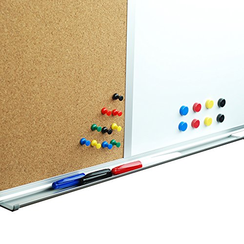 Lockways Dry Erase Board and Cork Bulletin Board Combination