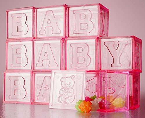 Baby Shower Party Favors - Baby Blocks Souvenirs for Guests to Remember Your Baby Shower (Pink)