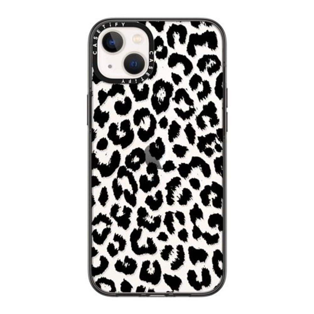 CASETiFY Compact iPhone 14 Plus Case [2X Military Grade Drop Tested / 4ft Drop Protection] - Black Transparent Leopard Print - Clear Black — image 1