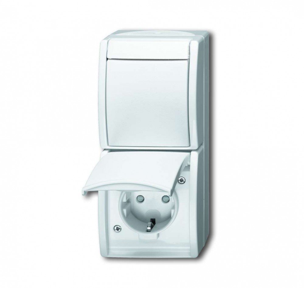 Busch-Jaeger 2601/6/20 EBW Combination SCHUKO socket with Rocker Switch