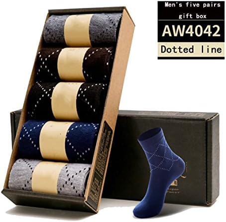 5 Pairs Men's Cotton Business Casual Socks Crew Athletic Sock Four-season Socks