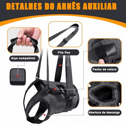 Suporte Auxiliar com Alça, para Cachorros, Respirável e confortável, Tecido macio, para Cachorro Cães Cão Displasia Deficiente, com Dificuldade Para Andar Pernas Traseiras