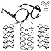 YoHold Wizard Glasses with Round Frame No Lenses for Kids Magical, Halloween, St Patrick's Day Costume Party, 16 Pack, Black