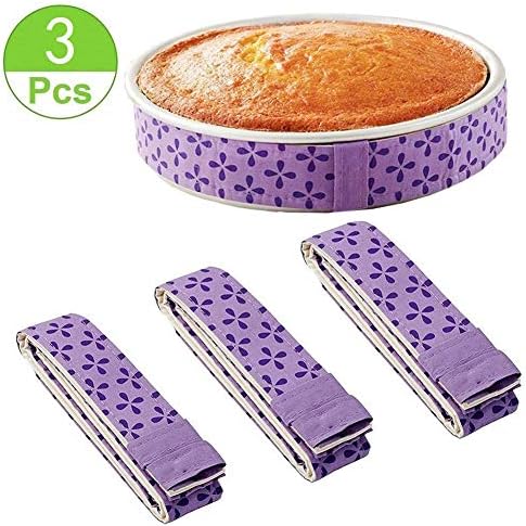 Set of 3 Bake Even Cake Strips,Cake Pan Dampen Strips,Super Absorbent Thick Cotton,Cake Strips for Baking,Cake Pan Strips