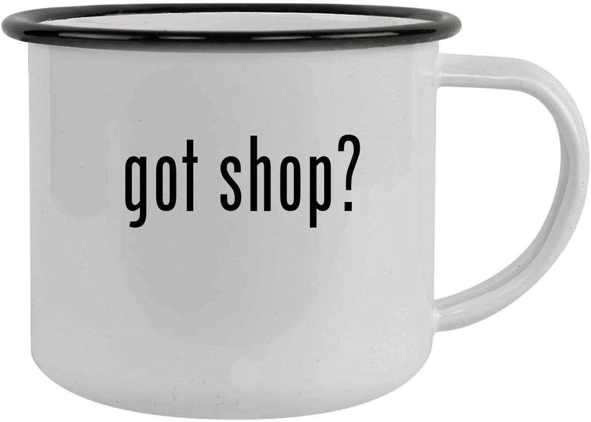 got shop? - 12oz Camping Mug Stainless Steel, Black