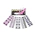 PUEEN 3D Jeweled Nail Wraps Collection BLING IT UP - 5 Pack (18 Strips Each) Nail Wraps/Nail Strips/Nail Foils/Nail Stickers/Nail Decals/Nail Patches in Fashion Designs-BH000526
