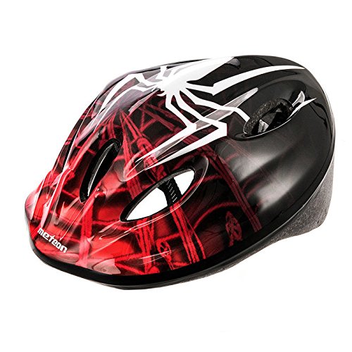 Meteor Kids Bike Helmet Spider 2 S 48-52 cm, Toddler & Child Cycling Helmet, Lightweight Adjustable Scooter & Skate Helmet with Airflow Vents, Washable Padding, Safety Head Protection