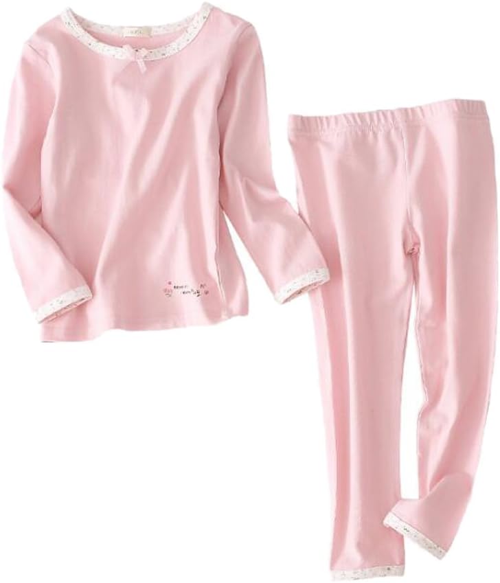 XINNE Little Kids Cotton 2 Piece Long Sleeve Pajamas Sleepwear Nightwear Set Nighty Homewear
