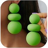 MOEEIJEW Chunky Statement Earrings for Women Exaggerated Gold Round Ball Acrylic Drop Dangle Earrings Minimalist Earrings Jewelry