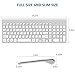 Wireless Keyboard and Mouse，Ergonomic Quiet Silent USB Full Size Pro Compact Keyboards Mice Combo Compatible Laptop Computer Pc for Windows Xp Android（Silver and White）