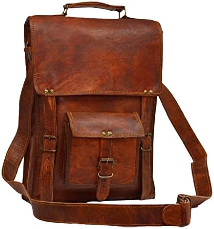 Messenger of Leather Vintage Leather Laptop Bag for Men and Women. 11" x 15" x 4"