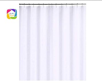 Slmt White Shower Curtain Extra Long Curtain Liner Shower Curtain