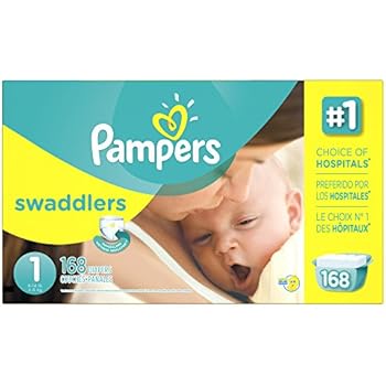 Pampers Swaddlers Disposable Diapers Newborn Size 1 (8-14 lb), 168 Count, ECONOMY