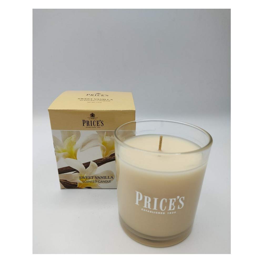 Price's - Sweet Vanilla Boxed Jar Candle - 80 x 80 x 89mm - Sweet, Delicious, Soothing Fragrance - Long Lasting Scent - Made from Premium Wax - Suitable for All Occasions