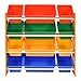 Giantex Toy Organizer Bin Kid's Toy Storage Organizer for Girls and Boys with 12 Colorful Plastic Bins Children Toddler Wood Storage Box for Playroom Bedroom Shelf Drawer