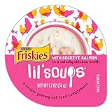 Purina Friskies Natural, Grain Free Wet Cat Food Complement, Lil' Soups With Sockeye Salmon in Chicken Broth - (8) 1.2 oz. Cups