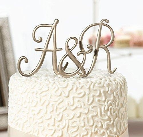 Amazon Com Gold Monogram Wedding Cake Topper Initials Set Of 3