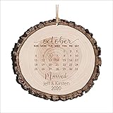 Just Married Ornament, Personalized Christmas Wood