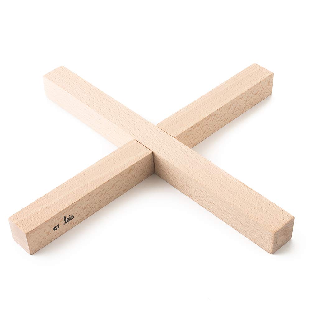 LEIS Magnetic Trivet | Premium Wooden Hot Pot Trivet | Foldable and Insulated Trivet Set | Modern Design | Built-in Magnets Hold The Pan and Pot
