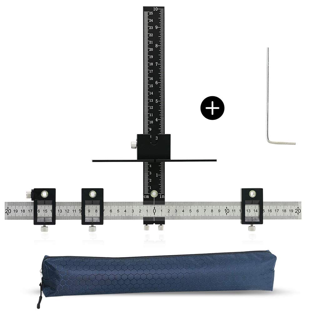 ZDYNASTY Kitchen Door Handle jig Punch Locator Drill Guide Woodworking Drill Guide Tool for Installation of Handles Knobs Doors Drawer Pull(Black Aluminium)