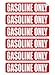 6 pack GASOLINE ONLY Decals / Stickers / Labels / Markers Fuel Gas primary