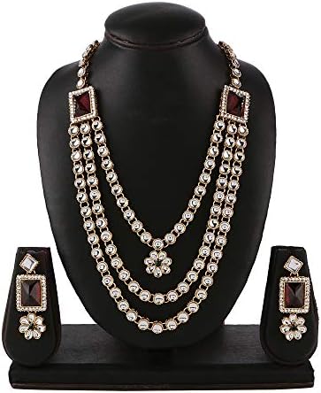 Ayat Elegant Kundan Wedding Party Wear Necklace Earring Set Indian Ethnic Festive Bollywood Jewelry for Women