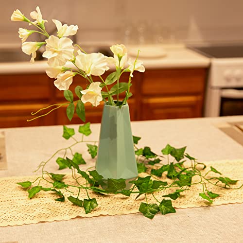 White Pumpkin Fall Garland With Eucalyptus For Mantel Decor