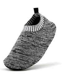 Kids Toddler Slippers Baby House Shoes for Boys Girls Athletic Socks with Indoor Outdoor Lightweight Non-Slip Rubber Sole(6.5-7 Toddler,Grey,150)