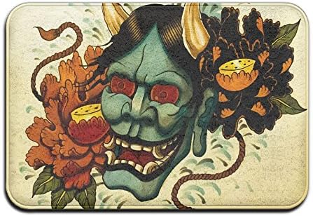 Xcczs Japanese Mask Antibacterial Funny Door Mat Frontindoor Living Room Welcome Doormat
