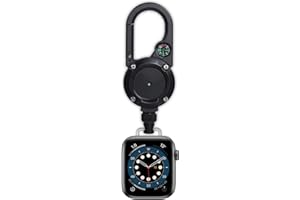 Bshirmay Badge Holder Retractable Clip Compatible with Apple Watch Band Series 11/10/9/8/7/6/5/4, SE 3/2/1, Ultra 3/2/1, Stretchable Badge Reel Clip for iWatch 38mm 40mm 41mm 42mm 44mm 45mm 46mm 49mm