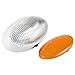 Lumitronics RV 12V LED Oval Porch Utility Light with On/Off Switch, Clear & Amber Lenses For Motorhomes, Campers, Trailers, 5th Wheels (White)