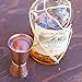 Double Jigger Bar Shot Glasses - Set of 2 Solid Copper Hammered (1oz/2oz) by Drinkware Essentials.
