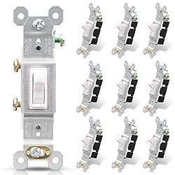 ELEGRP Single Pole Toggle Light Switch, 15 Amp, 120