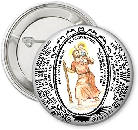 Saint Christopher Patron of Travel 2.25" Pin-Back Button