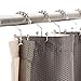 TENOVEL Never Rust 304 Stainless Steel Shower Rings, Rustproof Shower Curtain Hooks,Heavy Duty Roller Double Glide Shower Curtain Hooks for Bathroom Shower Liners, Brushed Nickel,Set of 12 Hooks