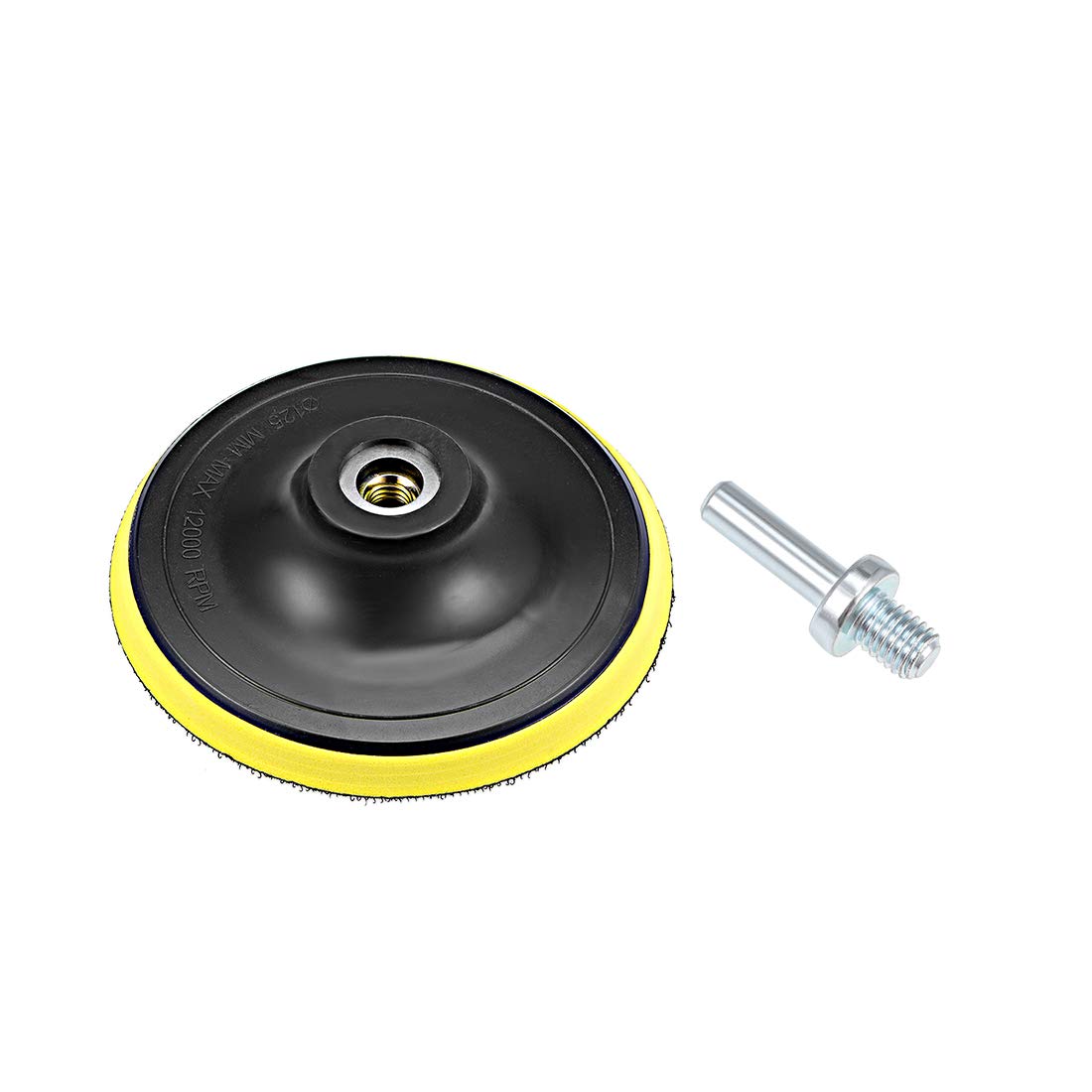 sourcing map 5" Hook and Loop Backing Pad Sanding Polishing Backer Plate with M10 Drill Adapter for Random Orbit Sander Polisher Buffer