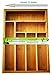 Expandable Bamboo Silverware Organizer 6-8 Slots Adjustable Amazing Drawer Inserts with Deep Dividers. EASY TO INSTALL, Storage of Flatware , Cutlery, Wooden or Stainless Utensil - Kitchen Knives