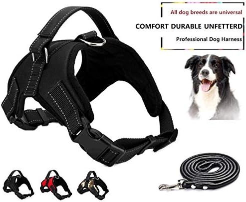 Dog Harness No Pull Pet Harness 3M Reflective Adjustable Outdoor Pet Vest for Dogs, Pet Harness for Small Medium Large Dogs With Dog Rope