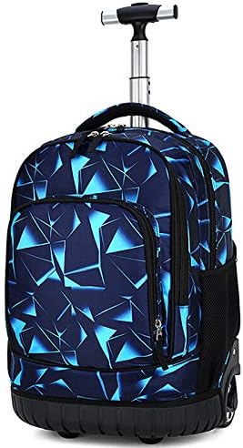vafany Rolling Backpack, 19 Inch Rolling School Book Pack Multifunction Trolley Bags Luggage Wheels Backpack for Kids and Students