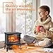 Air Choice Portable Electric Fireplace Stove Space Heater, Advanced Heating System Instant Warm, Adjustable Realistic 3D Flame &Quiet Fan, Overheat Tip-Over Protection, Easy Moving Indoor Outdoor Use