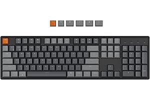 Keychron K10 RGB Full Size Layout Hot-Swappable Mechanical Keyboard for Mac Windows, Multitasking 104-Key Bluetooth Wireless/USB Wired Gaming Keyboard with Keychron K Pro Red Switch Aluminum Frame