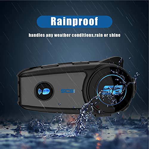 SCSETC Motorcycle Helmet Bluetooth Headset S8 Motorcycle Bluetooth Headset 1000m 2 Riders Intercom, Communication System Headset Universal Wireless Interphone (Waterproof/Handsfree/Stereo Music/GPS)