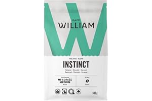 Café William Instinct/Sustain– Organic Whole Bean Coffee, Medium Roast | Canada Organic, Fairtrade, Kosher, B Corp Certified,