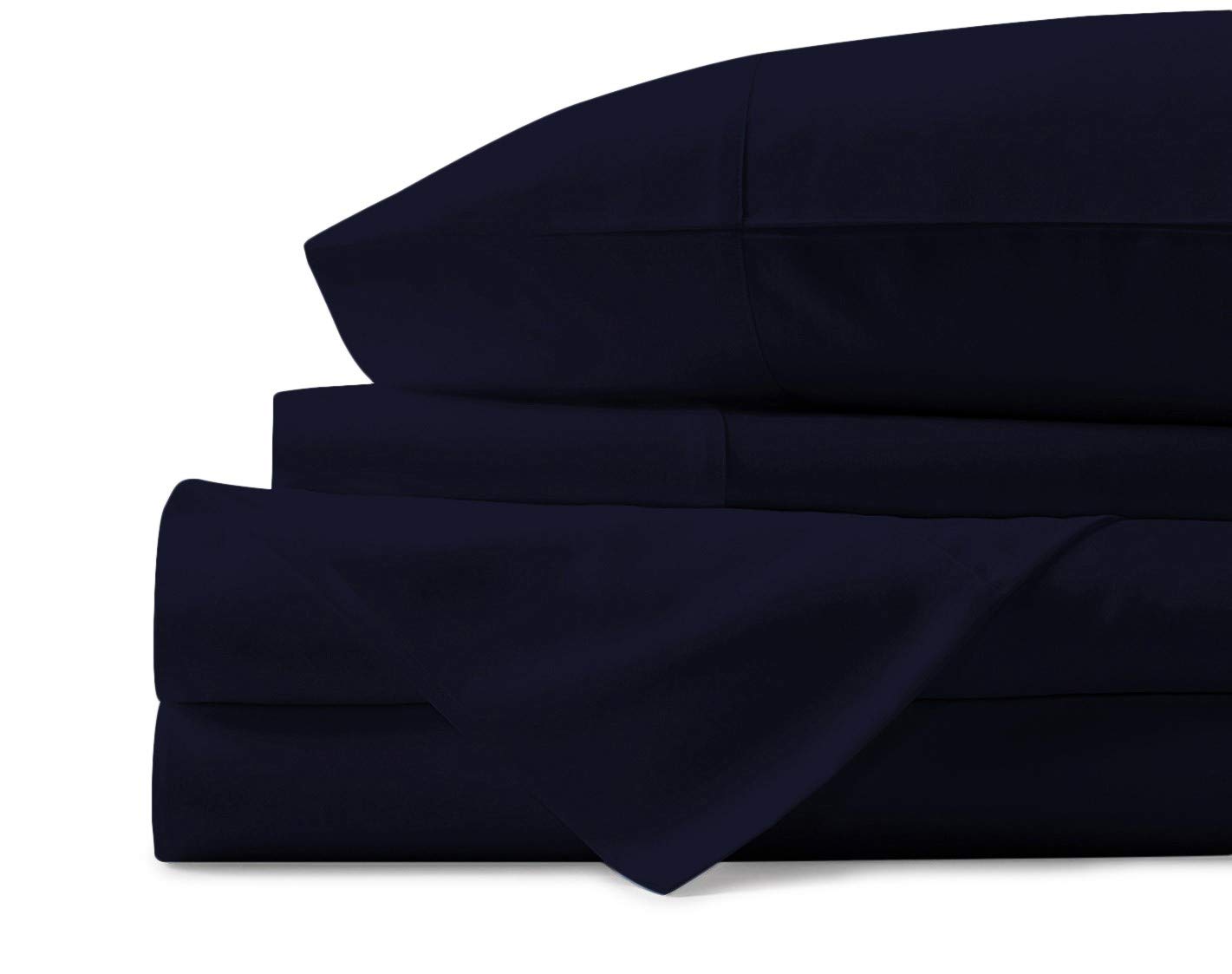 Mayfair Linen100% Egyptian Cotton Sheets California King Size - 800 Thread Count 4 PC Luxury Cal King Sheets, 16" Deep Pocket Hotel Sheets, Sateen Weave, Extra Soft Cooling Bed Sheets - Navy BlueOEKO-TEX STANDARD 100