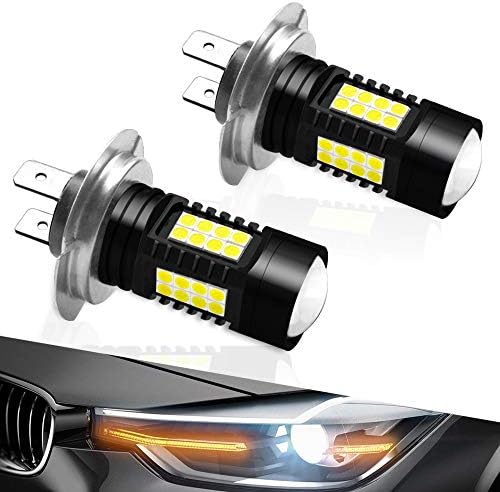 Viesyled H7 LED Fog Lights Bulbs Newest Version 3030 32-SMD DRL Daytime Running Light Bulb 3200 Lumens 6000K White Replacement High Power Pack of 2, 2 Year Warranty