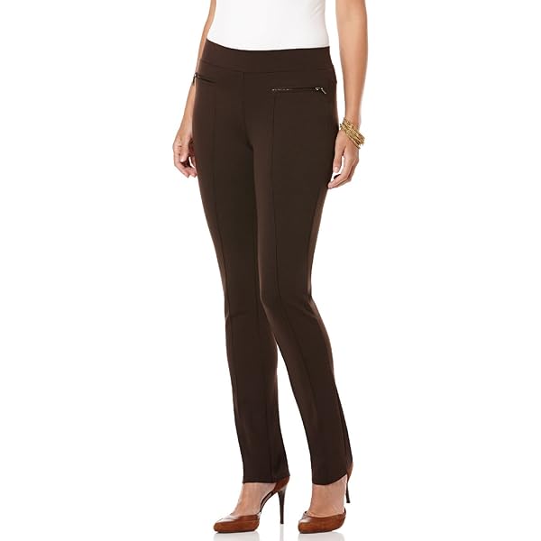 Mod-o-doc Women's Seamed Ankle Length Pants, Washed Ebony at