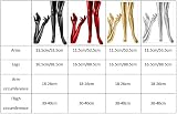 SATINIOR Satin Wet Look Gloves and Thigh High Stockings Set Black view 7