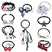 HY Fancy 7pc/10pc Stylish Stretch Hair Ties of Comfortable Elastic Cotton. These Cute Luxurious Hair Band Ponytail Holders are the Favorite Headband Scrunchie for Women and Girls (10 PCS:charming-02)