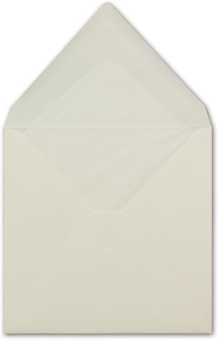 Envelopes Square 145 x 145 mm (14.5 x 14.5 cm) with white silk lining 100 g/m², wet gluing 75 Stück Light cream - Image 5
