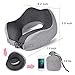 Travel Pillow Memory Foam Neck Pillow, Upgrade Design Perfect Support Airplane Pillow with Machine Washable Pillowcase, Adjustable Airplane Travel Pillow with 3D Sleep Masks, Earplugs and Bag